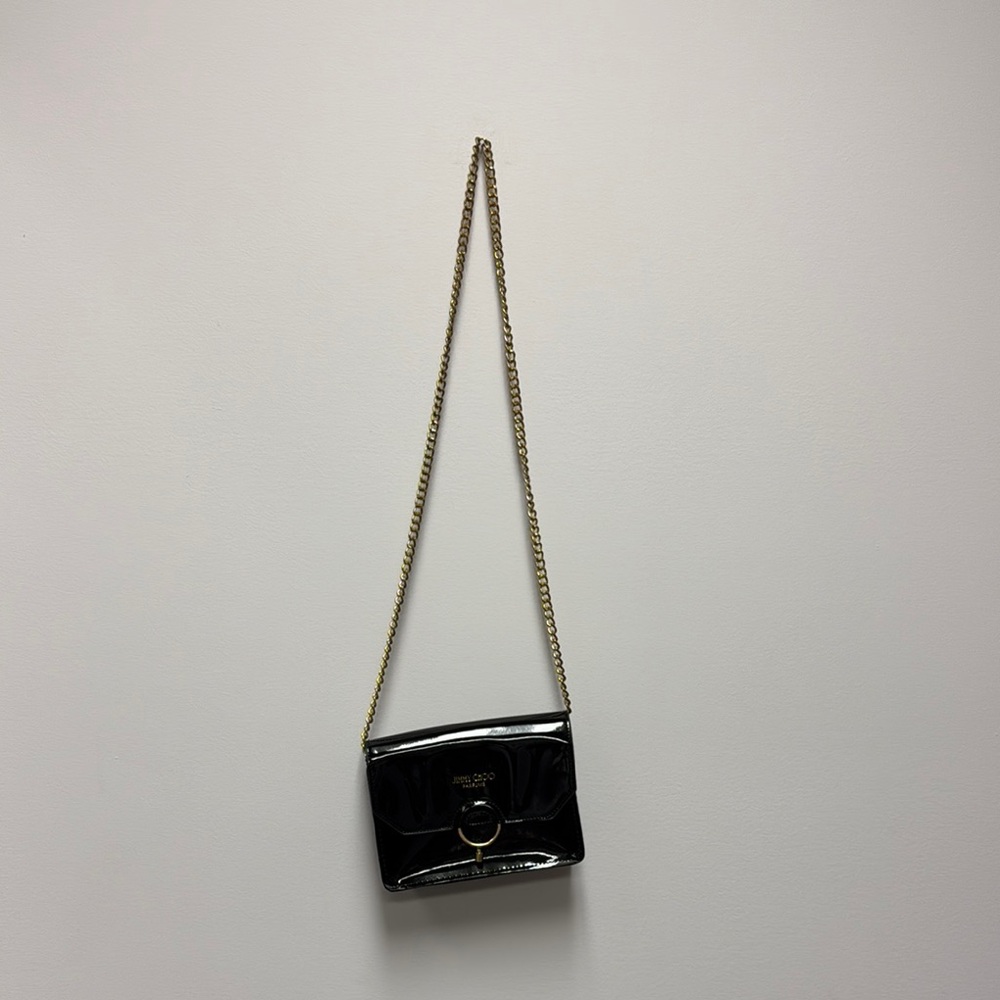 Black Patent Leather Crossbody Bag